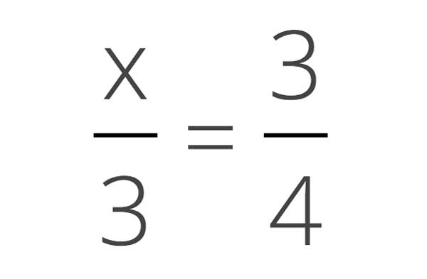 Solve for x in an algebra equation that is a fraction by cross-multiplying both sides of the equation.