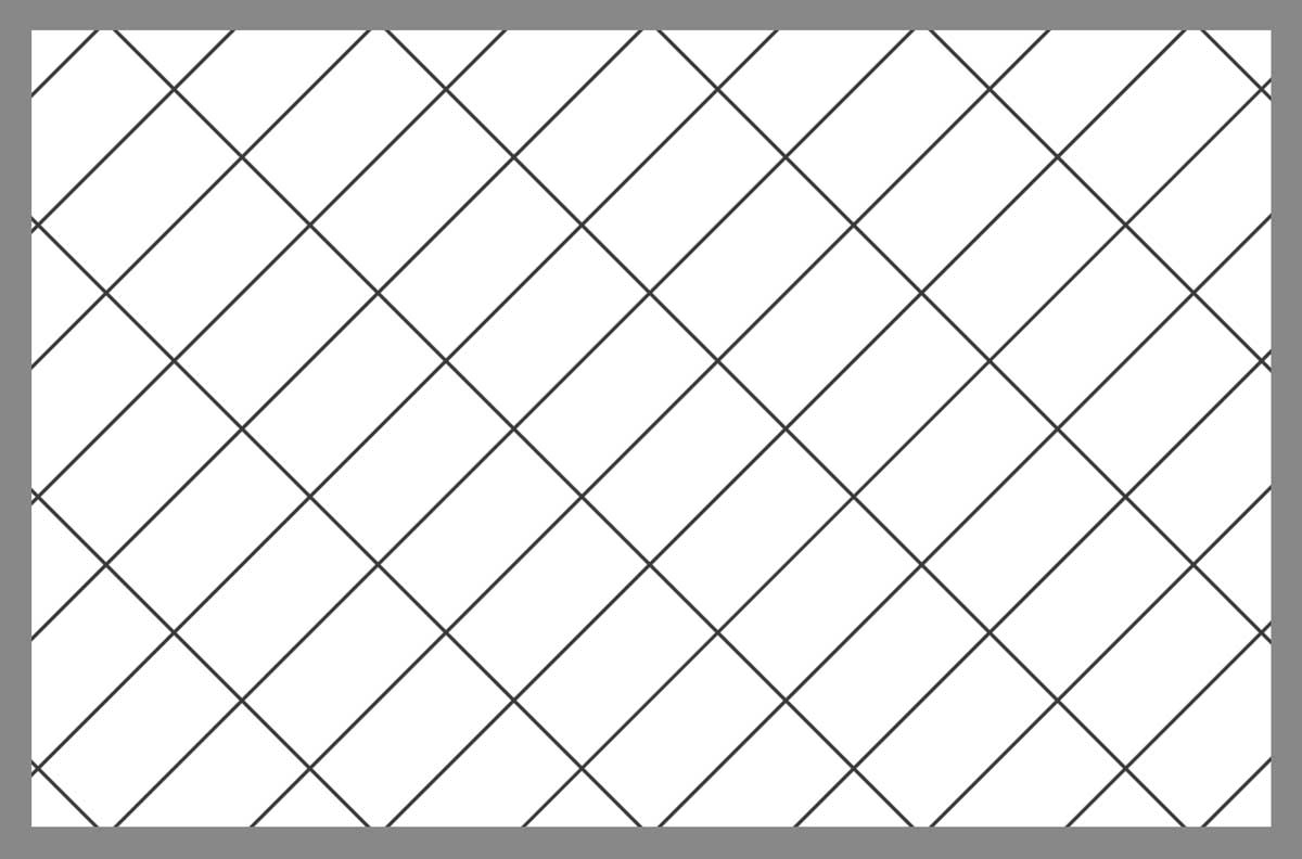 Tile layout using the rectangular angled grid pattern