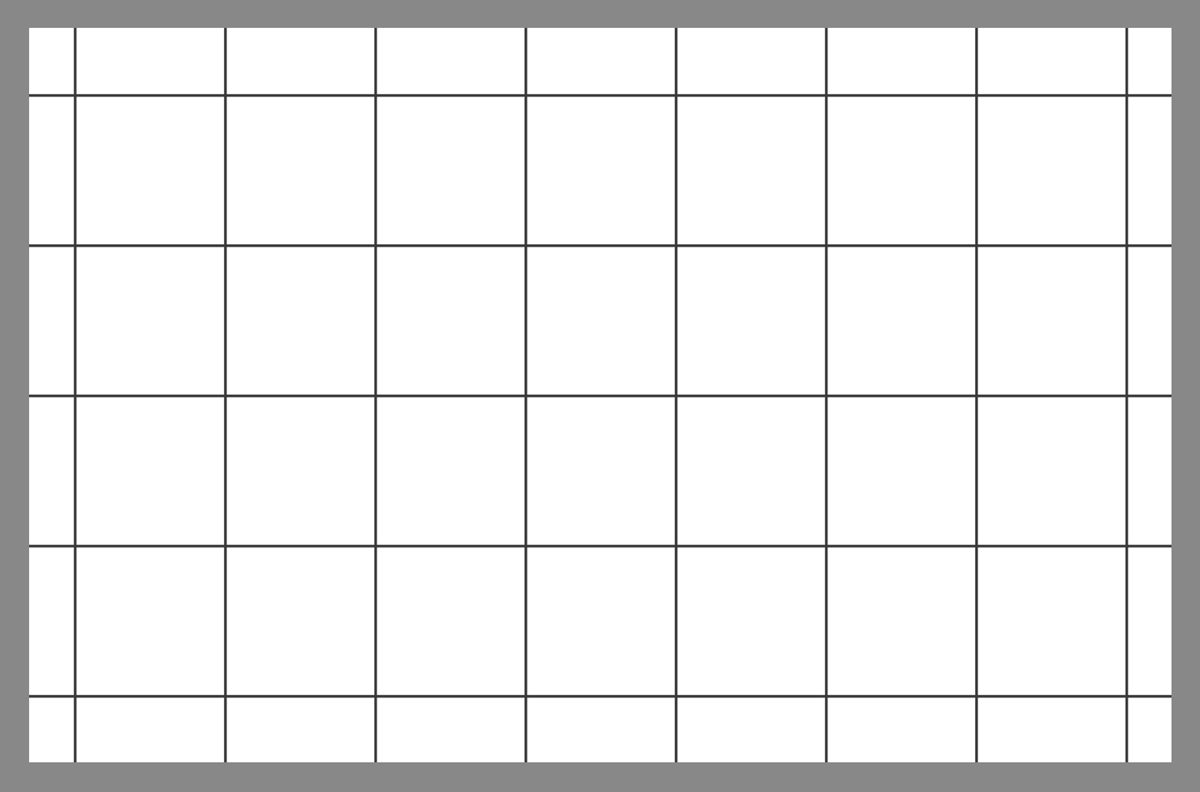 Tile layout using the linear square grid pattern