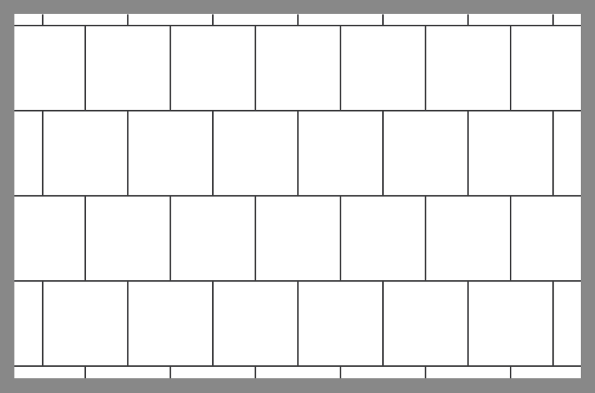 Tile layout using the square running bond pattern