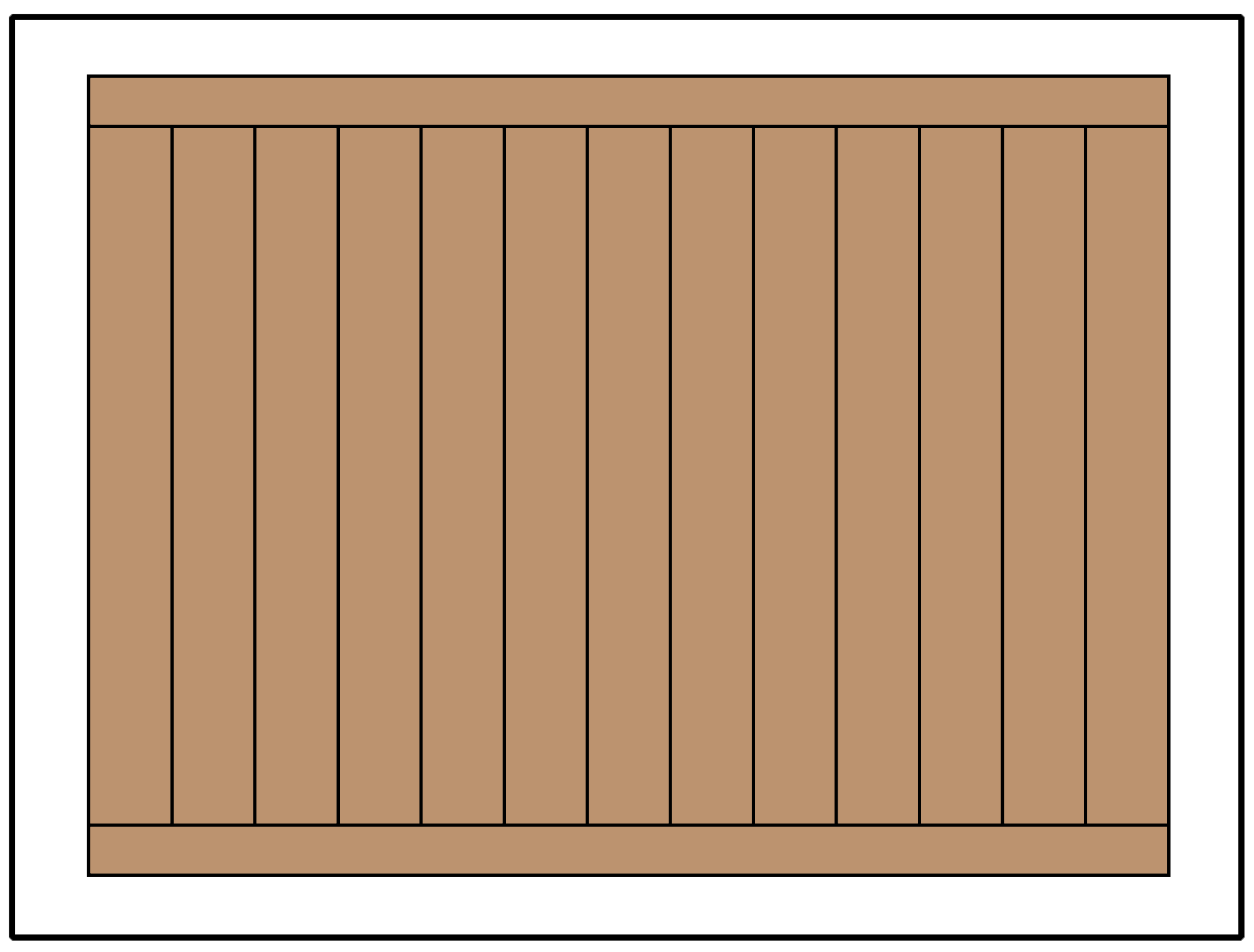 Illustration of a framed style privacy fence