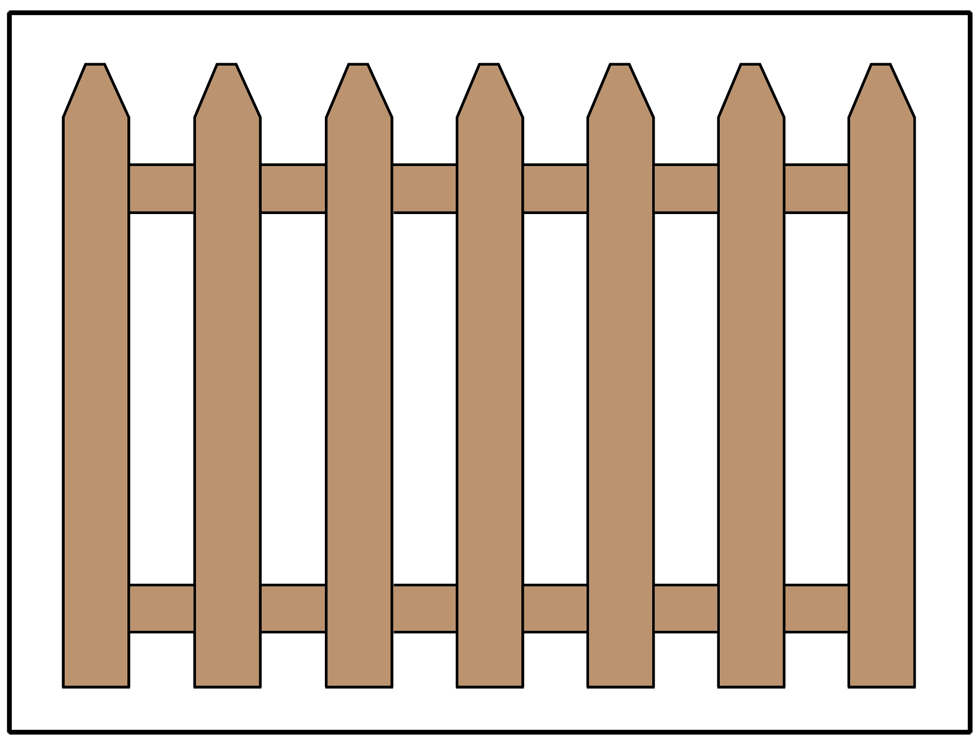 Illustration of a picket fence design using angled pickets
