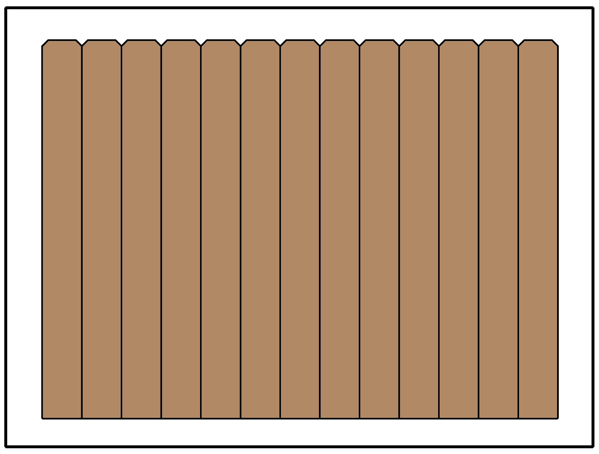 Illustration of a privacy fence using a dog ear picket