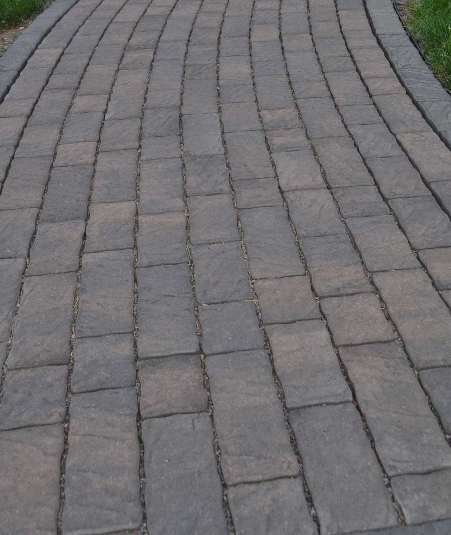 Concrete paver pathway that looks like natural stone