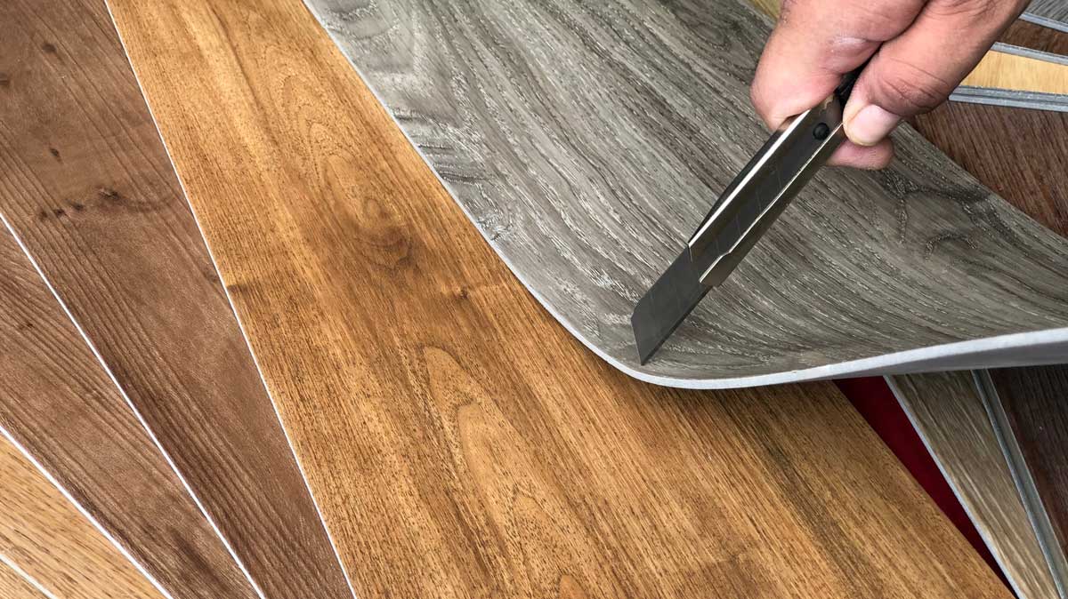 New style of vinyl floor tiles that mimic the look of wood